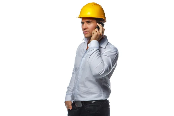 Male talking by smartphone — Stock Photo, Image