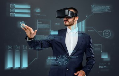 Male with virtual reality glasses