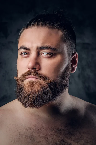 Félmeztelen szakállas férfi — Stock Fotó
