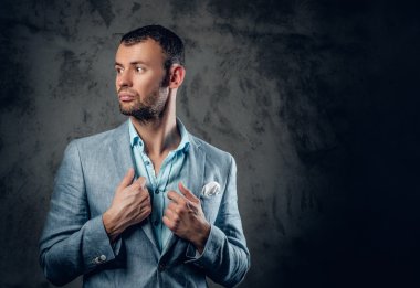 Azure şık erkek takım elbise