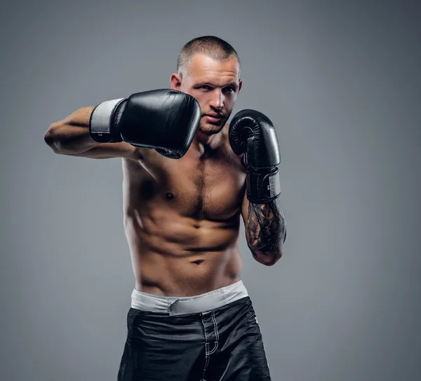 Shirtless boxing fighter — Stock Photo, Image