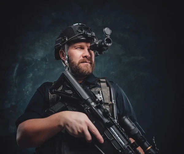 Armed forces soldier with modern equipment and weapon — Stock Photo, Image