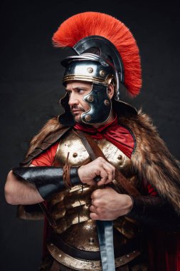 Zırhlı ve kılıçlı bir imparatorluk askeri.