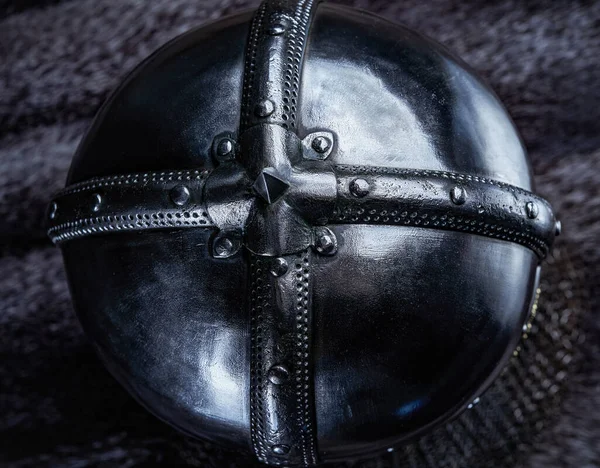 Top view of helmet of medieval european knight — Stock Photo, Image