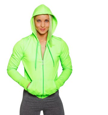 Seksi kadın vücut geliştirmeci spor giyim