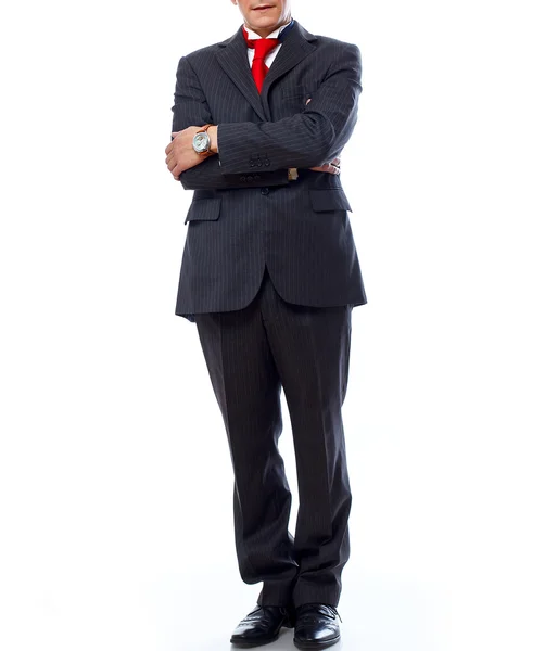 Retrato de hombre guapo posando en estudio sobre fondo blanco en — Foto de Stock