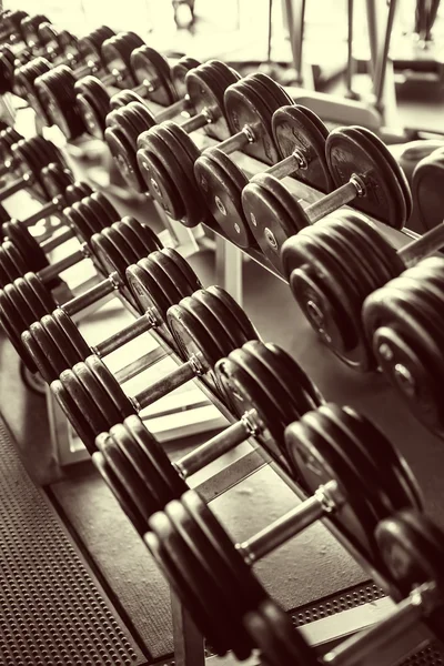 Hitam dan putih gambar dumbbells — Stok Foto