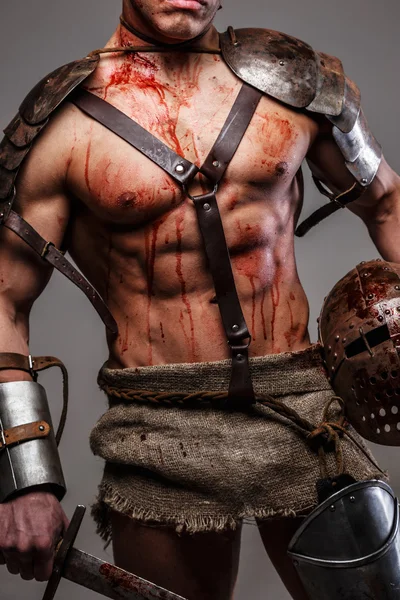 Gladiator with muscular body. — Stock Photo, Image