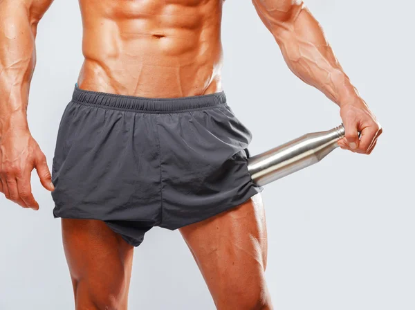Mannens muskulös stam med avskilda abs — Stockfoto
