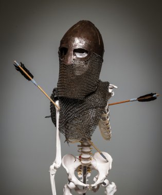 Skeleton in the armour clipart