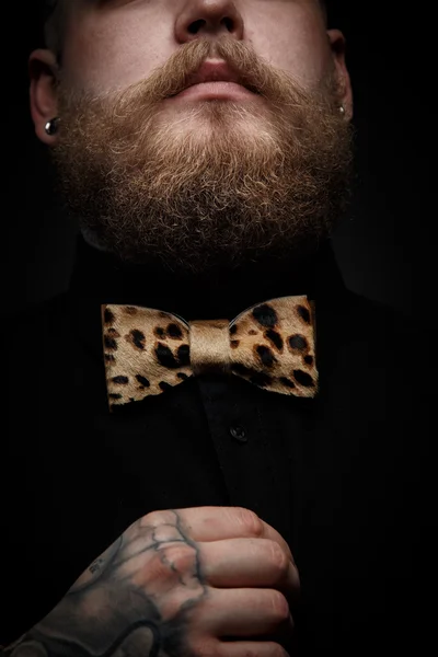 Part of face of the man with beard — Stock Photo, Image