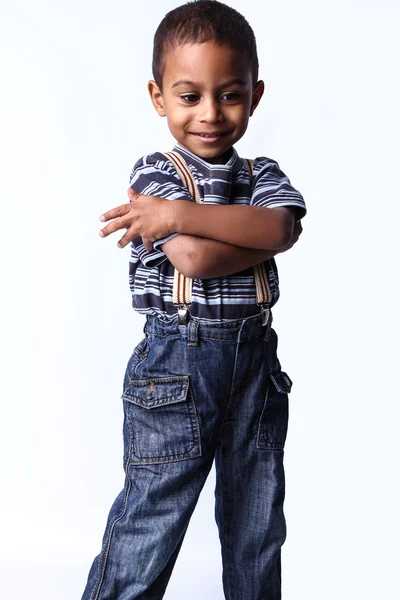 Cute african child in studio. — Stock Photo, Image
