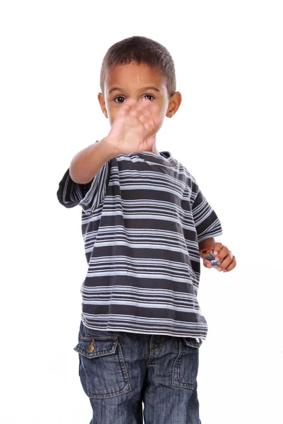 Süßes afrikanisches Kind im Atelier. — Stockfoto