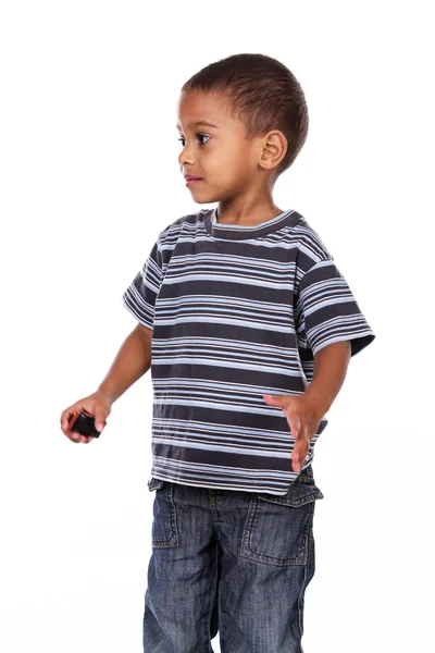 Lindo niño africano en el estudio . — Foto de Stock