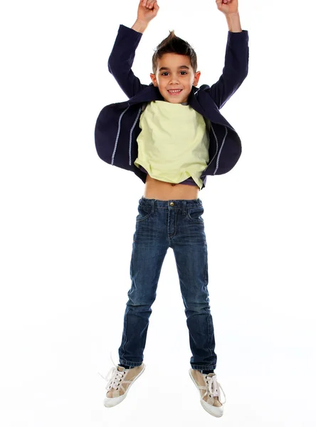 Jonge jongen poseren in studio — Stockfoto