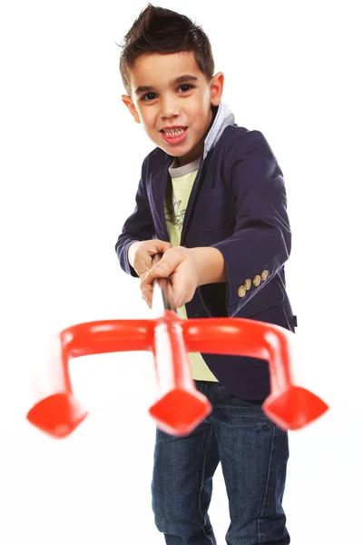 Niño posando en estudio . — Foto de Stock