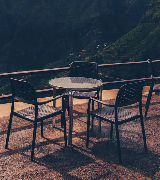 Recreation lunch place and view on mountains — Stock Photo, Image