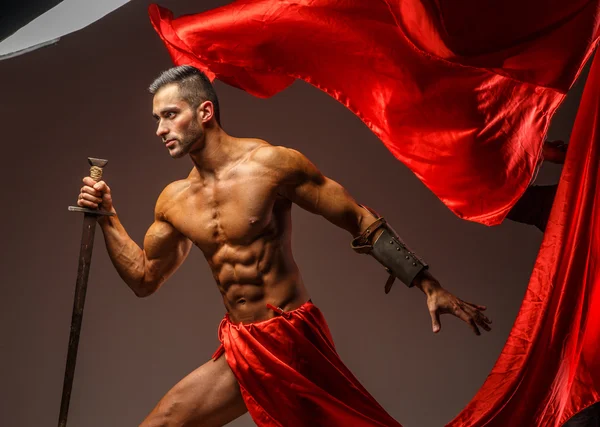 Muscular Rome warrior — Stock Photo, Image