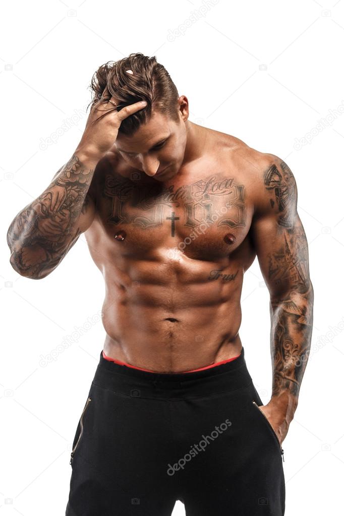 Tattooed muscular guy