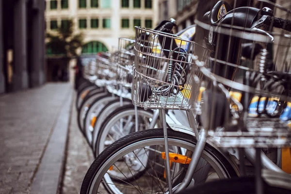 City bicycles on street parking. — Stock Photo, Image
