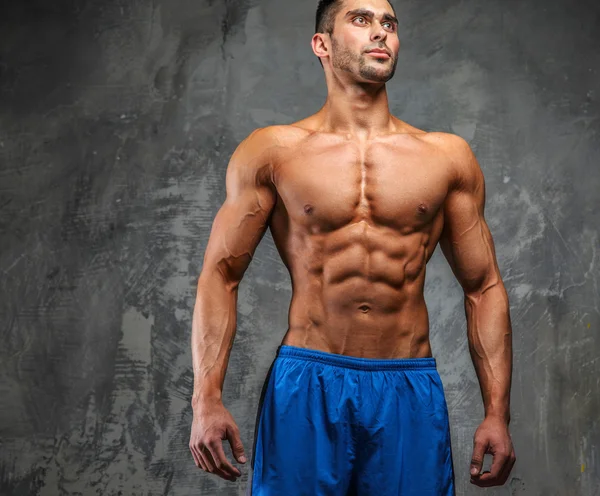 Awesome shirtless muscular guy — Stock Photo, Image