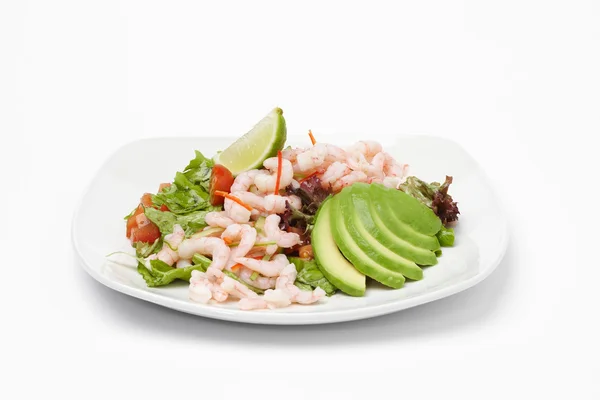 Sea food on white plate. — Stock Photo, Image