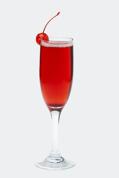 Red coctail with cherry. — Stock Photo, Image