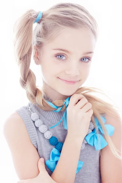 Cute little girl with long hair — Stock Photo, Image