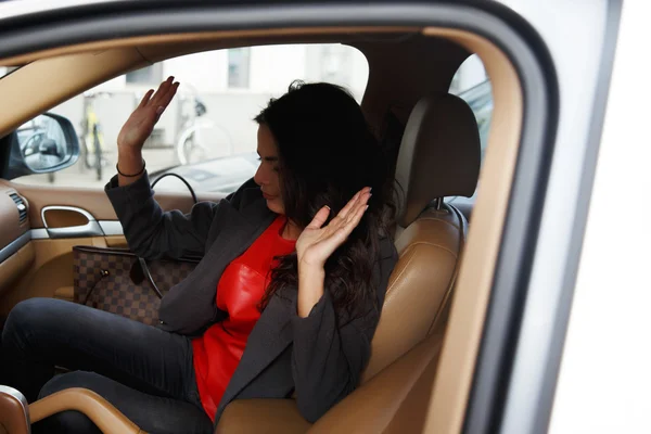 Casual female with long black hair