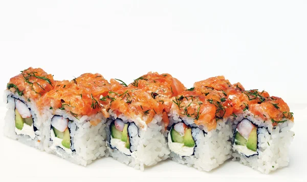 Wiele kawałków sushi i — Zdjęcie stockowe