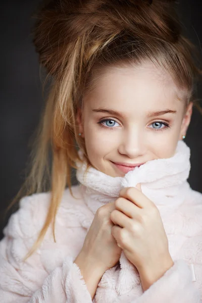 Portrait of happy blond  little girl. — Stock Photo, Image