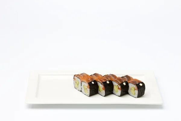 Diferentes pedaços de sushi . — Fotografia de Stock