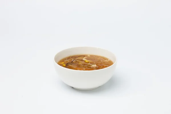 Wegetariańska zupa w białe filiżanka. — Zdjęcie stockowe