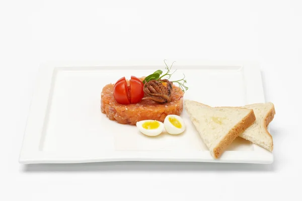 Makanan dari tomat dan telur . — Stok Foto