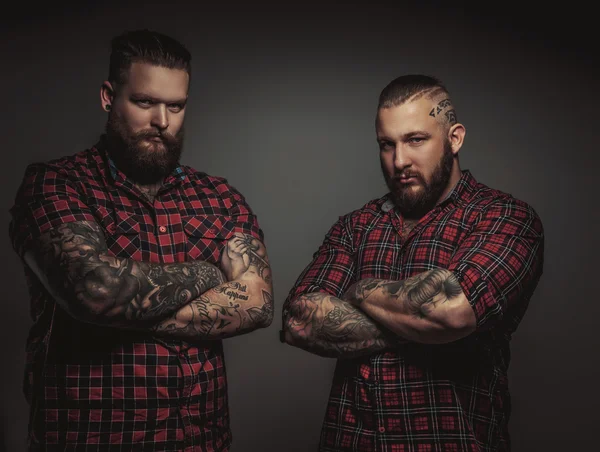 Dos hombres brutales con barba . —  Fotos de Stock