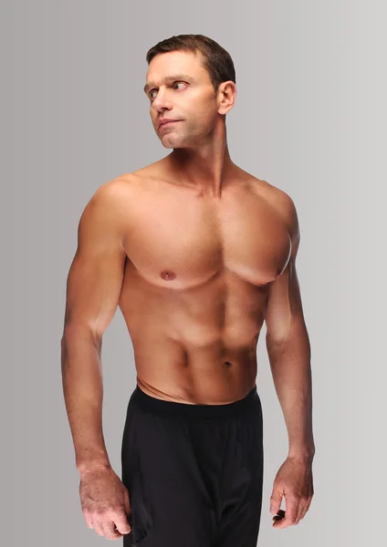 Portrait of shirtless muscular man. — Stock Photo, Image