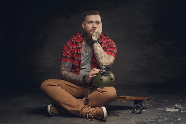 Skäggiga hipster man — Stockfoto