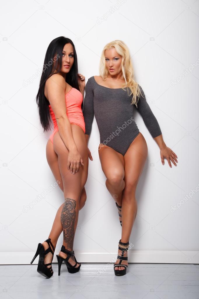 Two women  in underwear