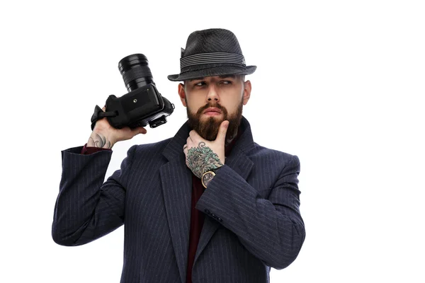 Barbudo con sombrero — Foto de Stock