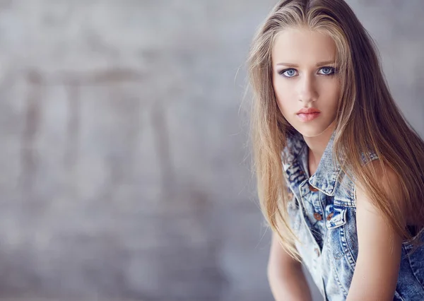 Ojos azules mujer — Foto de Stock