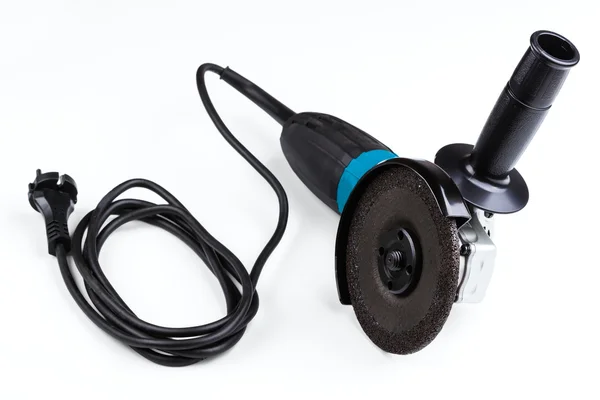 Small angle grinder with abrasive disk — Stock Photo, Image