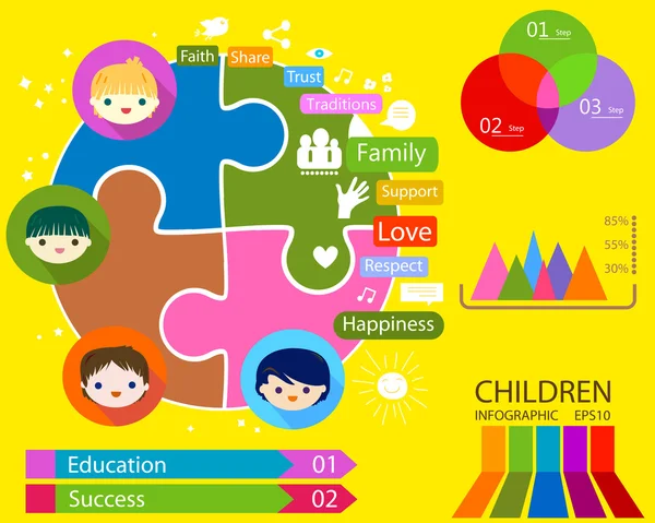 Kinder Bildung Infografik Stockvektor