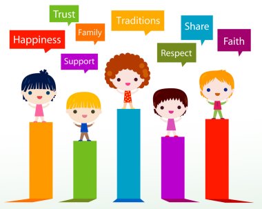 kids values infographic clipart