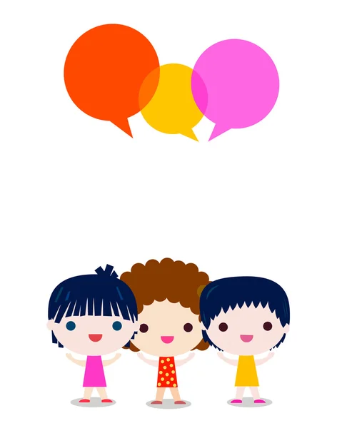 Grupo de chicas hablando — Vector de stock