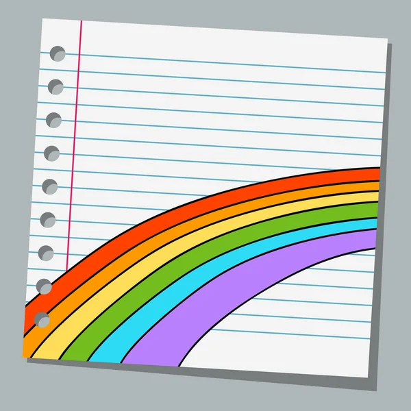 Cuaderno de papel con arco iris — Archivo Imágenes Vectoriales