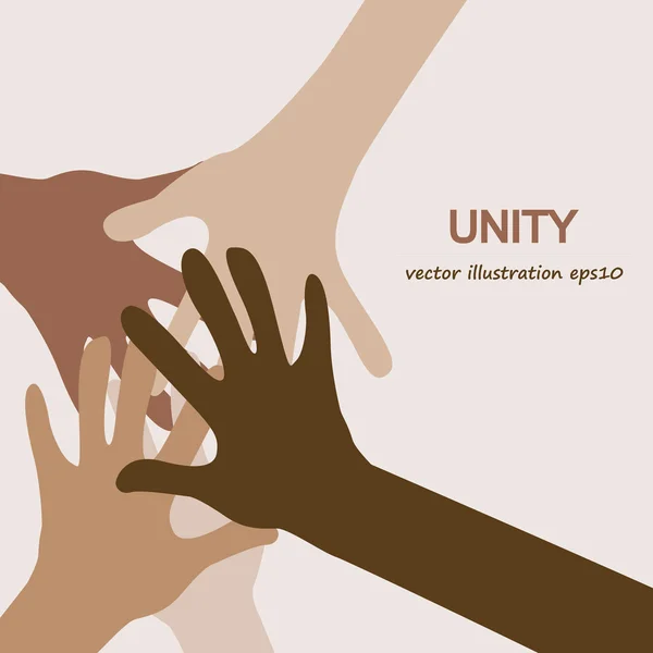 Hands diverse unity — Stock Vector