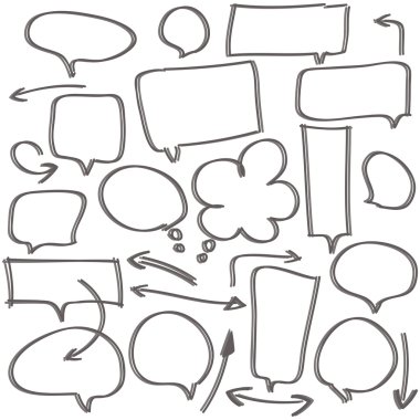 kabarcık konuşma ve beyaz okları