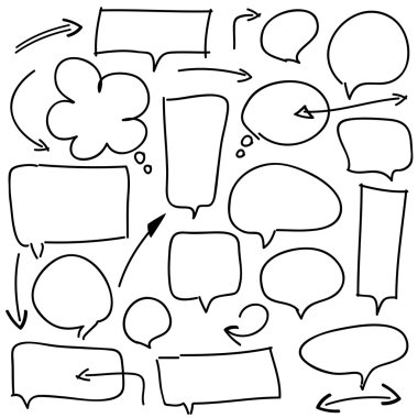 kabarcık konuşma ve beyaz okları