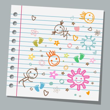 defter kağıt çocuk çizimleri