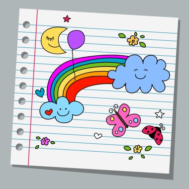 defter kağıt kelebek ile